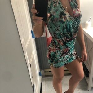 Turquoise leopard dress
